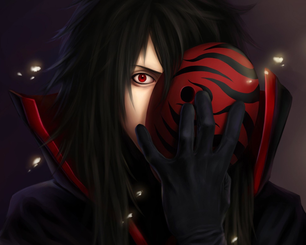 Герой аниме в маске Шаринган