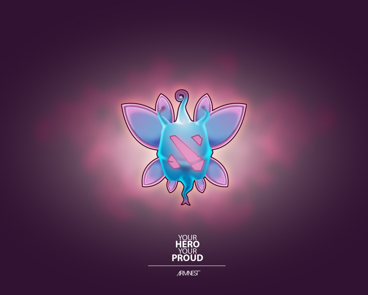 Герой аниме, фиолетовый фон