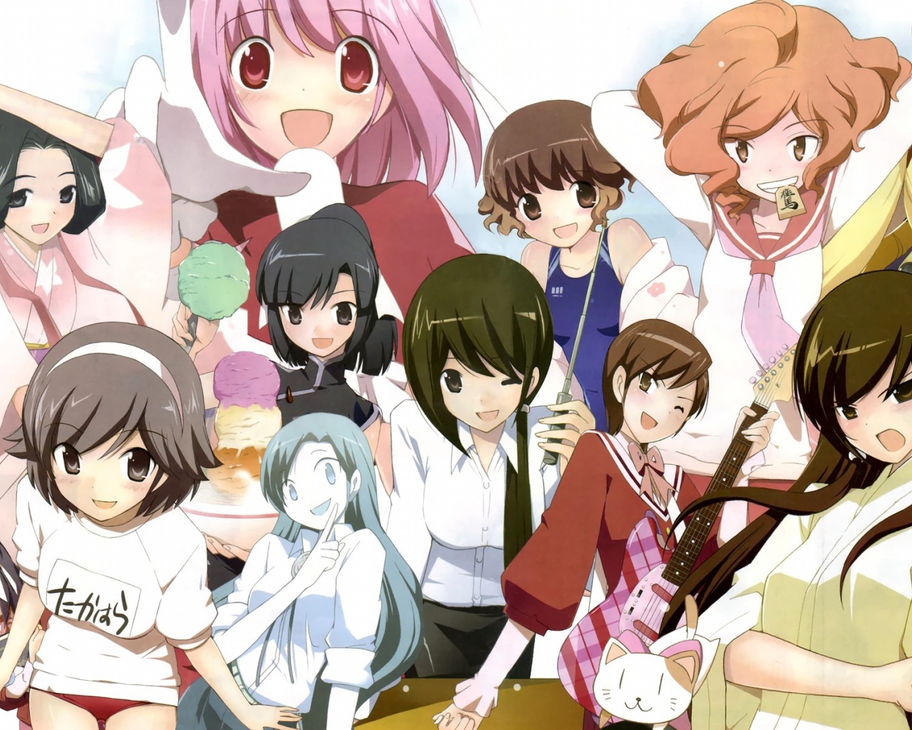 Герои манги Одному лишь Богу ведомый мир