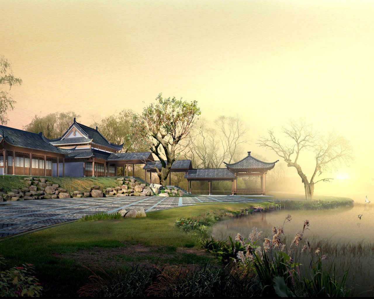 Японский пейзаж в мире аниме