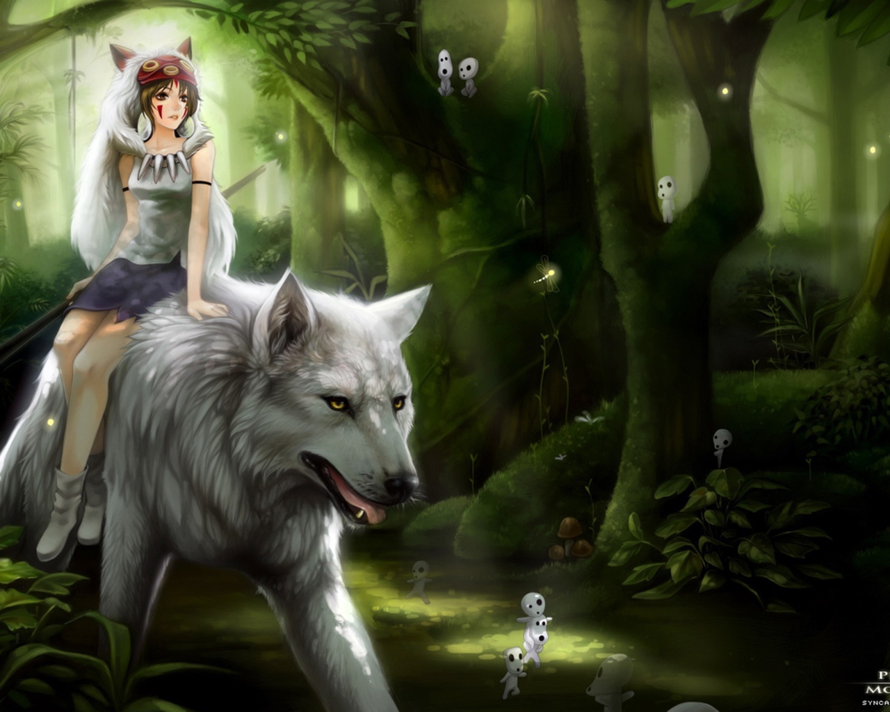 Красная шапочка на волке аниме