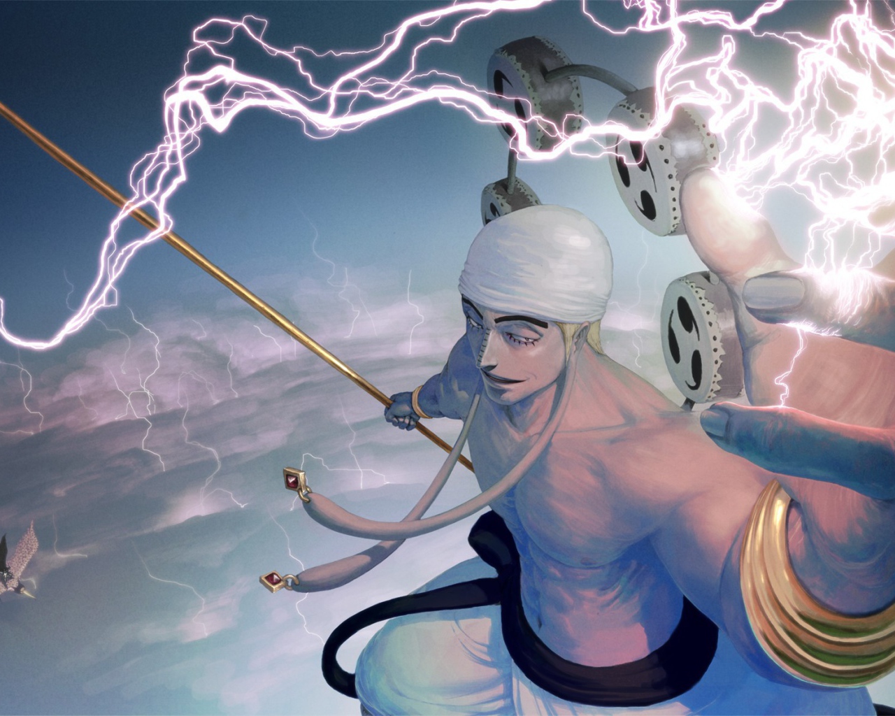 Властитель молний Энель из аниме Большой куш