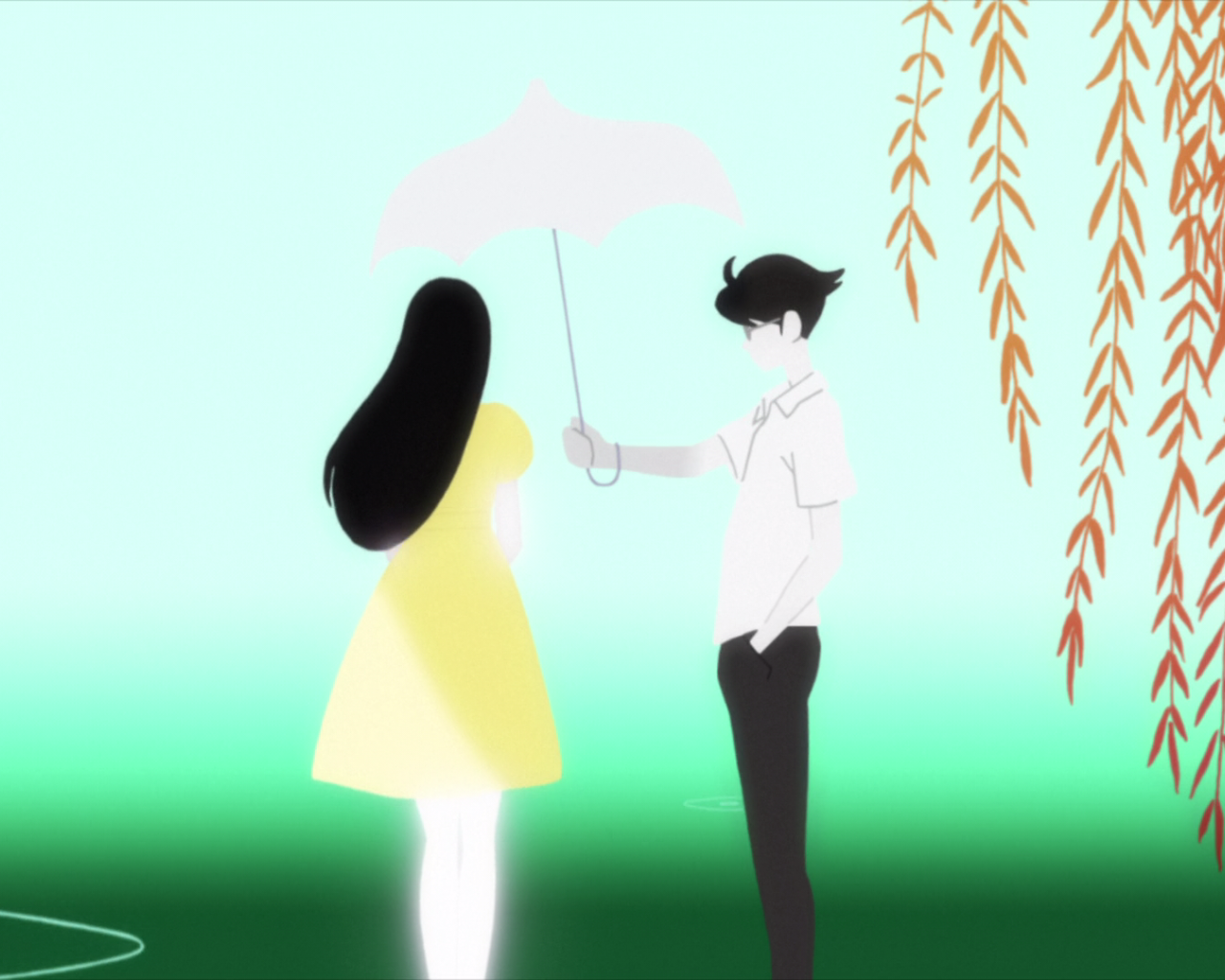 Парень и девушка в аниме The Tatami Galaxy