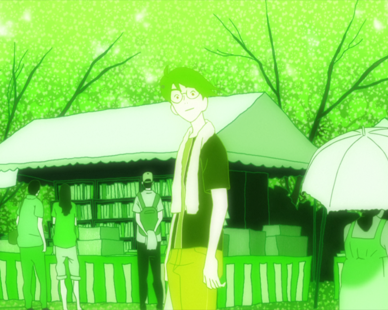 Парень из аниме Сказ о четырех с половиной татами