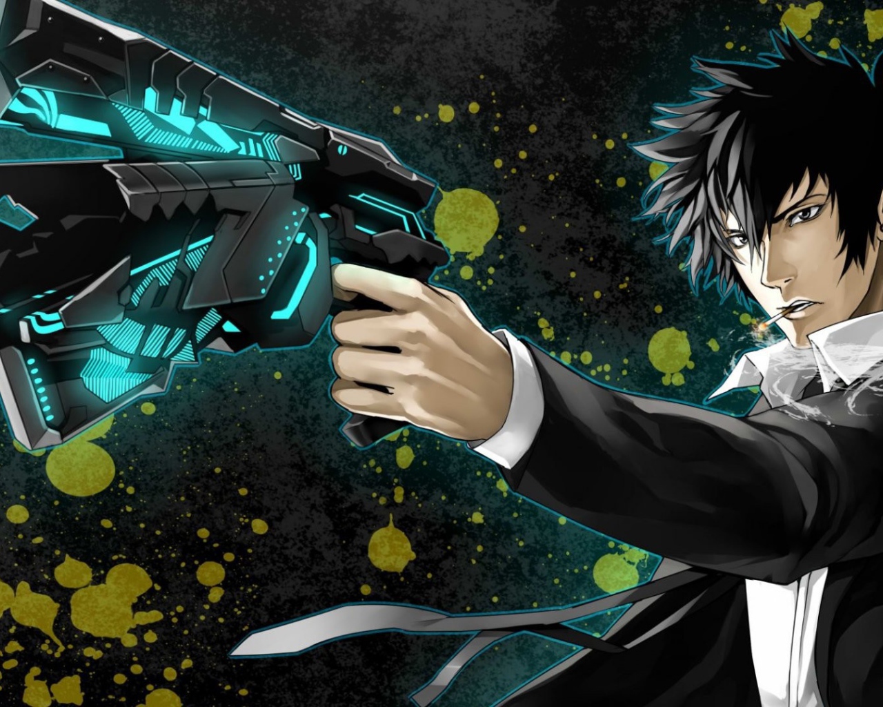 Парень с пистолетом из аниме Psycho-Pass