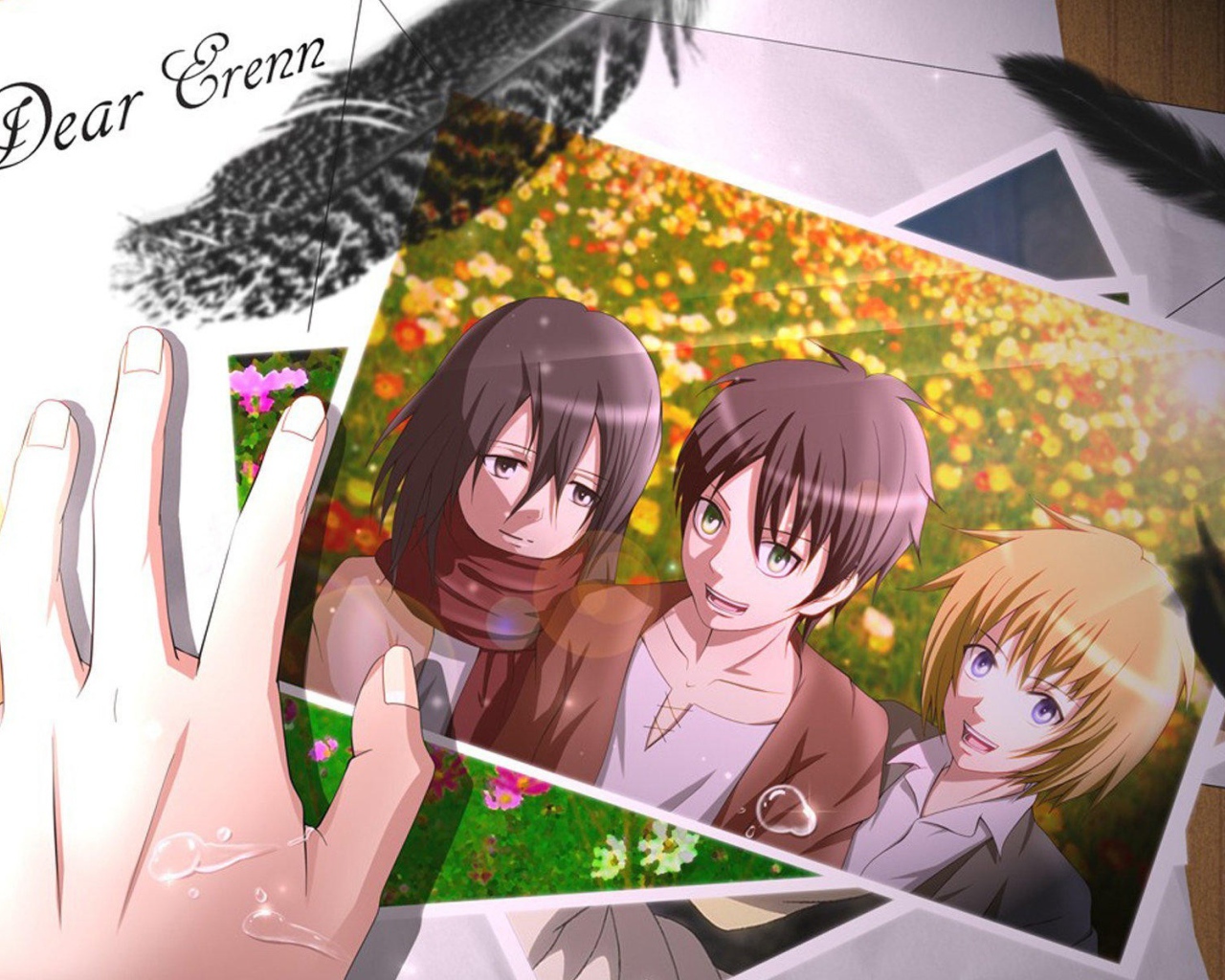 Фото на столе в манге  Атака Титанов