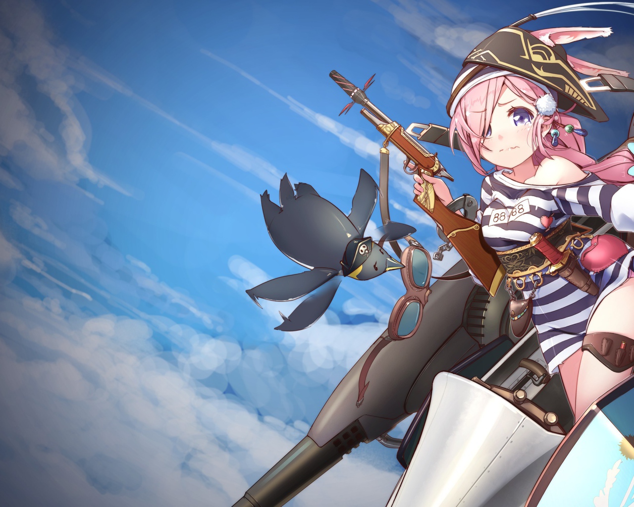 Девушка пират в аниме Кэмономими