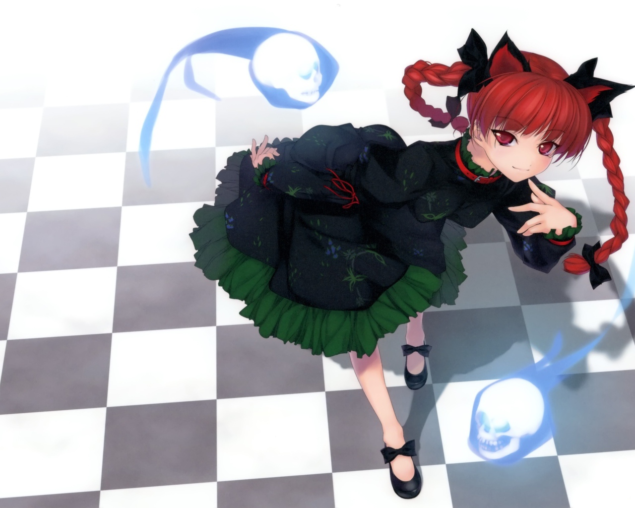 Рыжая девушка аниме с косами, Kaenbyou Rin