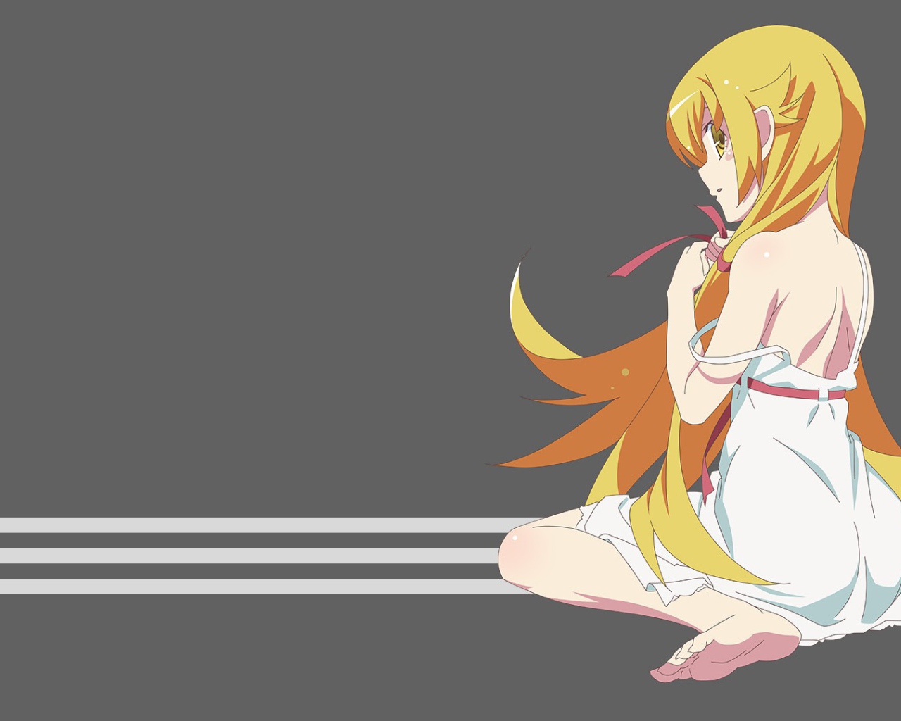 Рыжая девушка аниме Monogatari Series