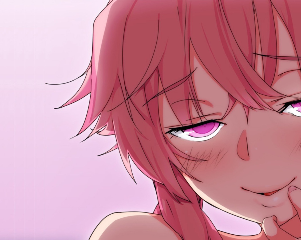 Красноволосая девушка аниме Яндере