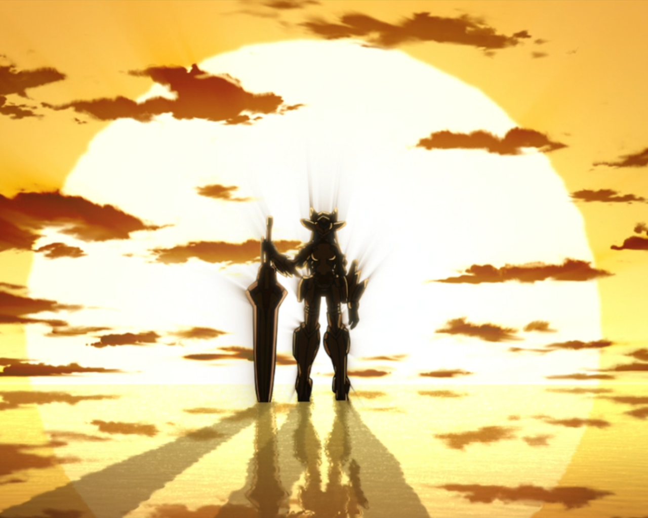 Робот на фоне заката, аниме Необъятные Небеса