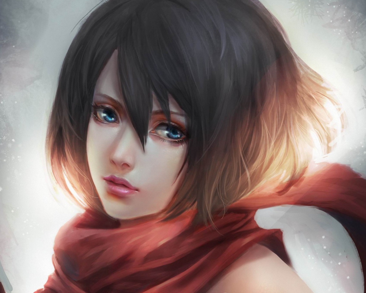 Грустная девушка аниме Атака Титанов