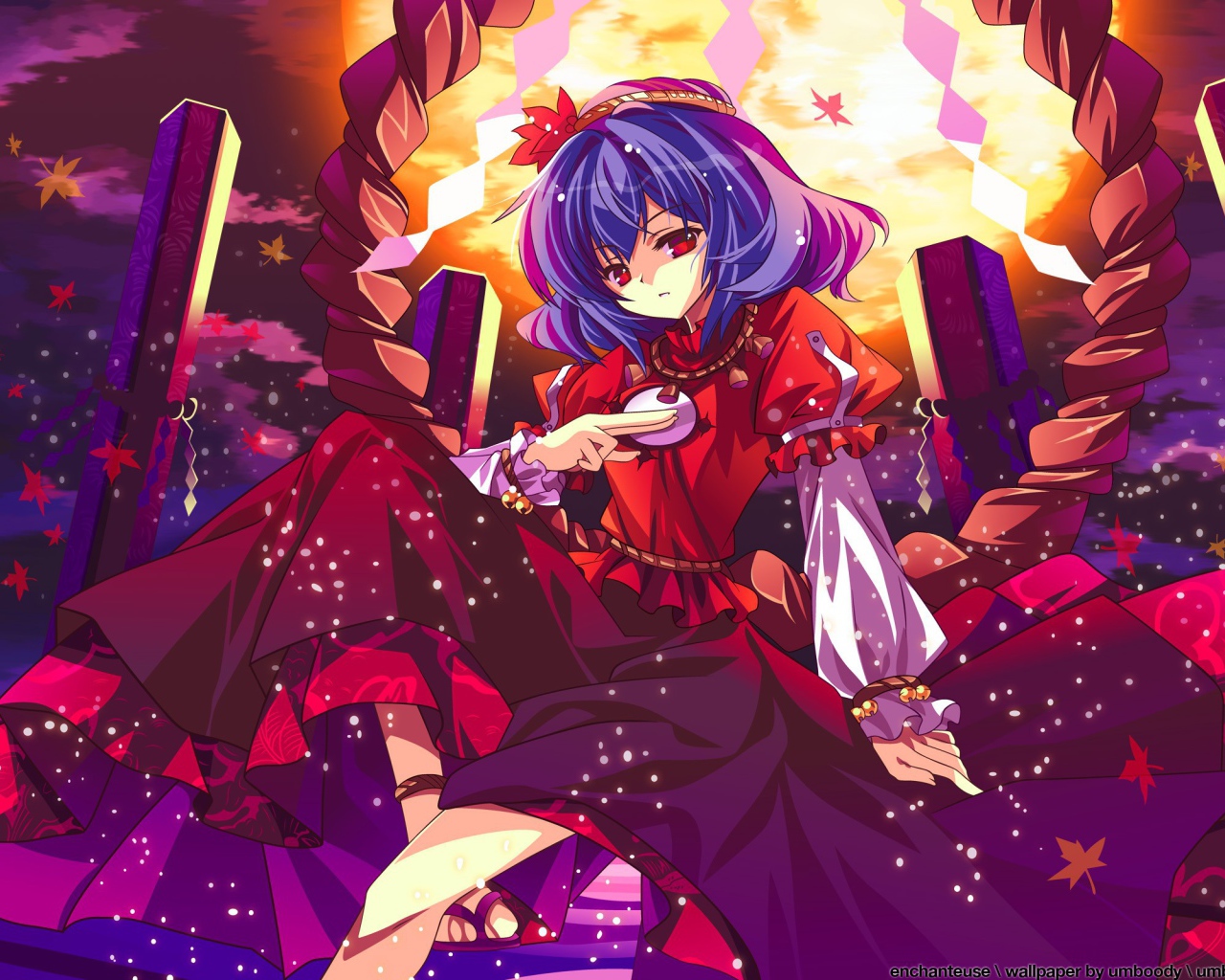 Грустная девушка аниме Yasaka Kanako