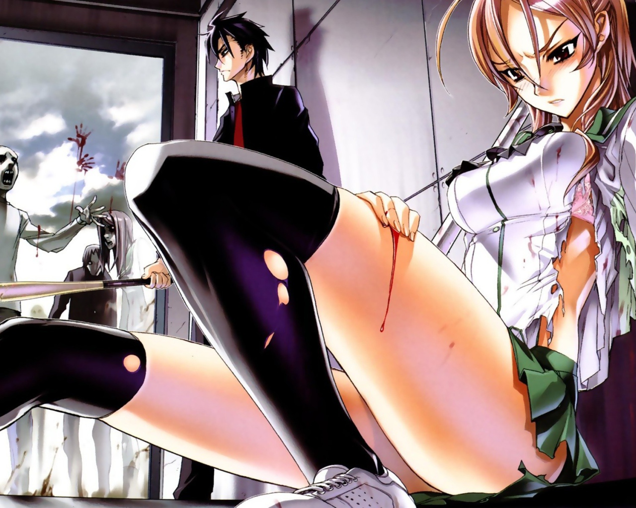 Спасение от зомби в аниме Школа мертвецов