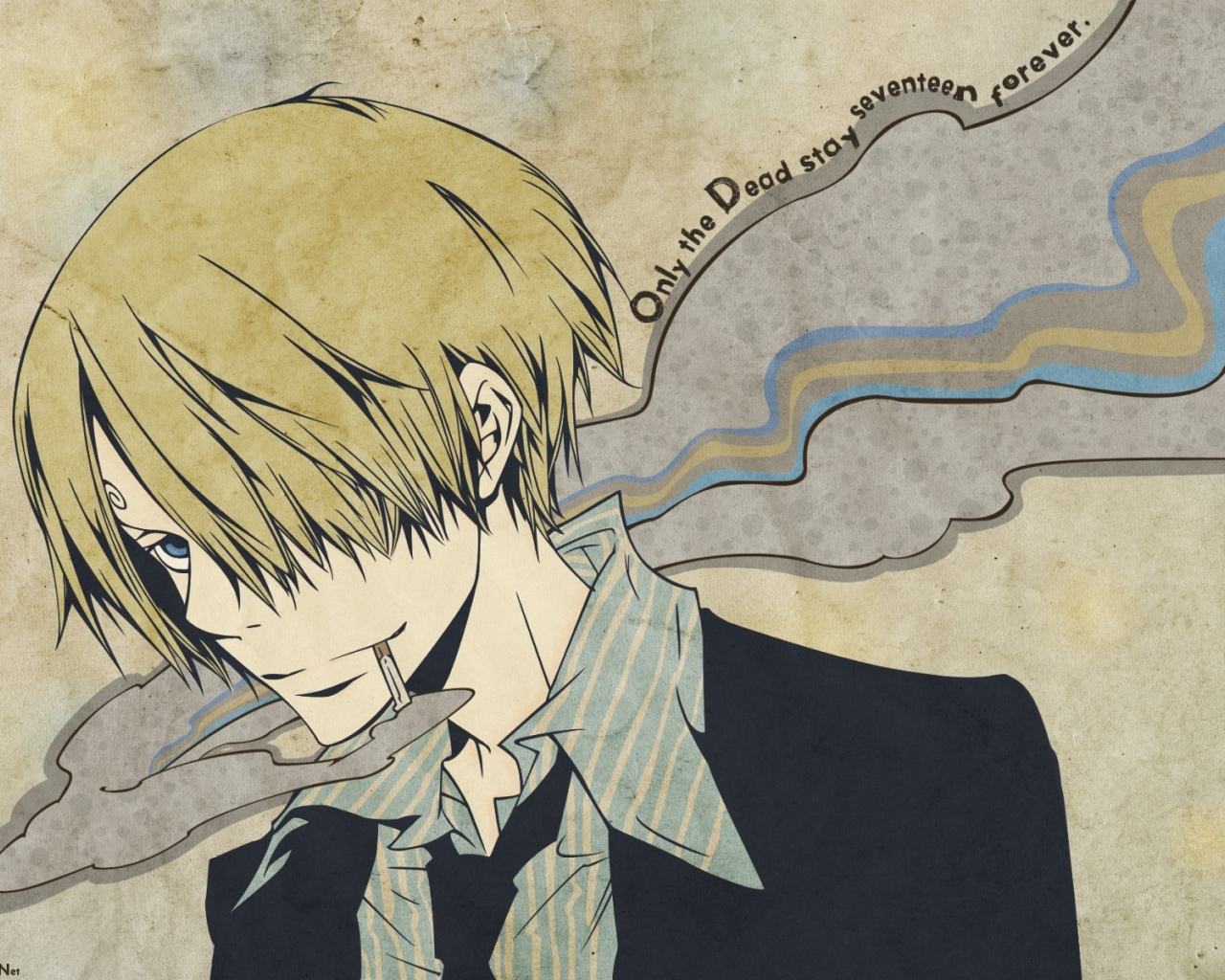 Санджи курит и думает, аниме Большой куш