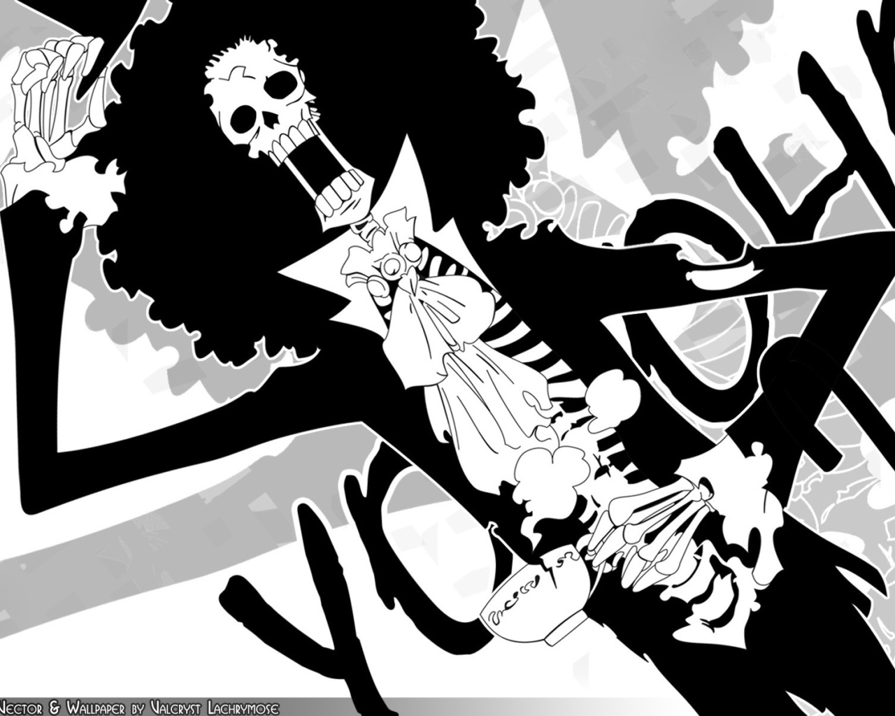 Скелет Бруук с пышными волосами, аниме Большой куш