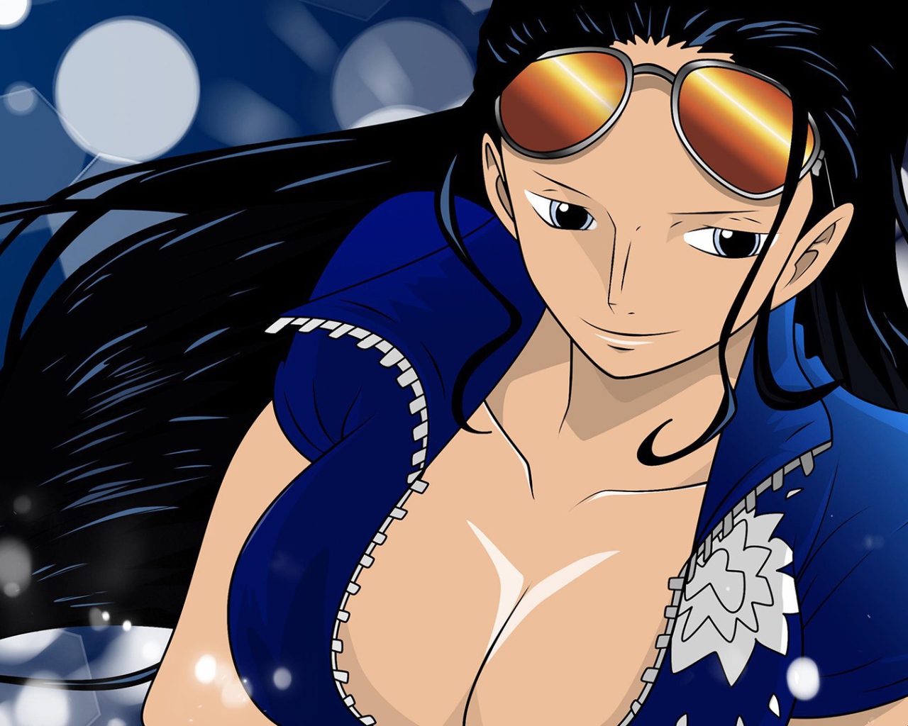 Очки на лбу Нико Робин из аниме Большой куш