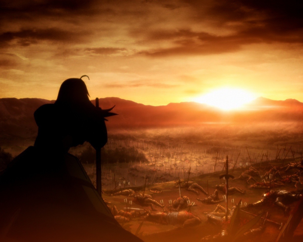 Закат после боя в аниме Fate-Zero