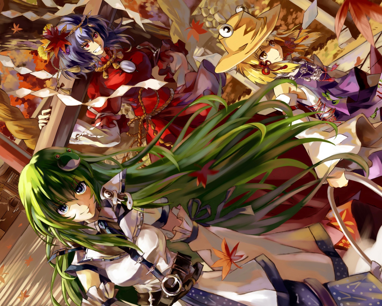 Зеленоволосая Сувако Мория из аниме