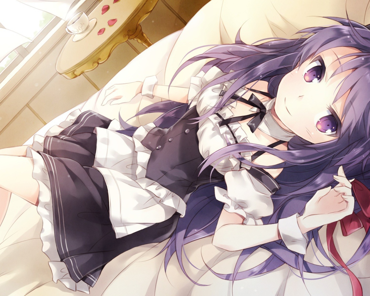 Милая девочка аниме Связанные небом