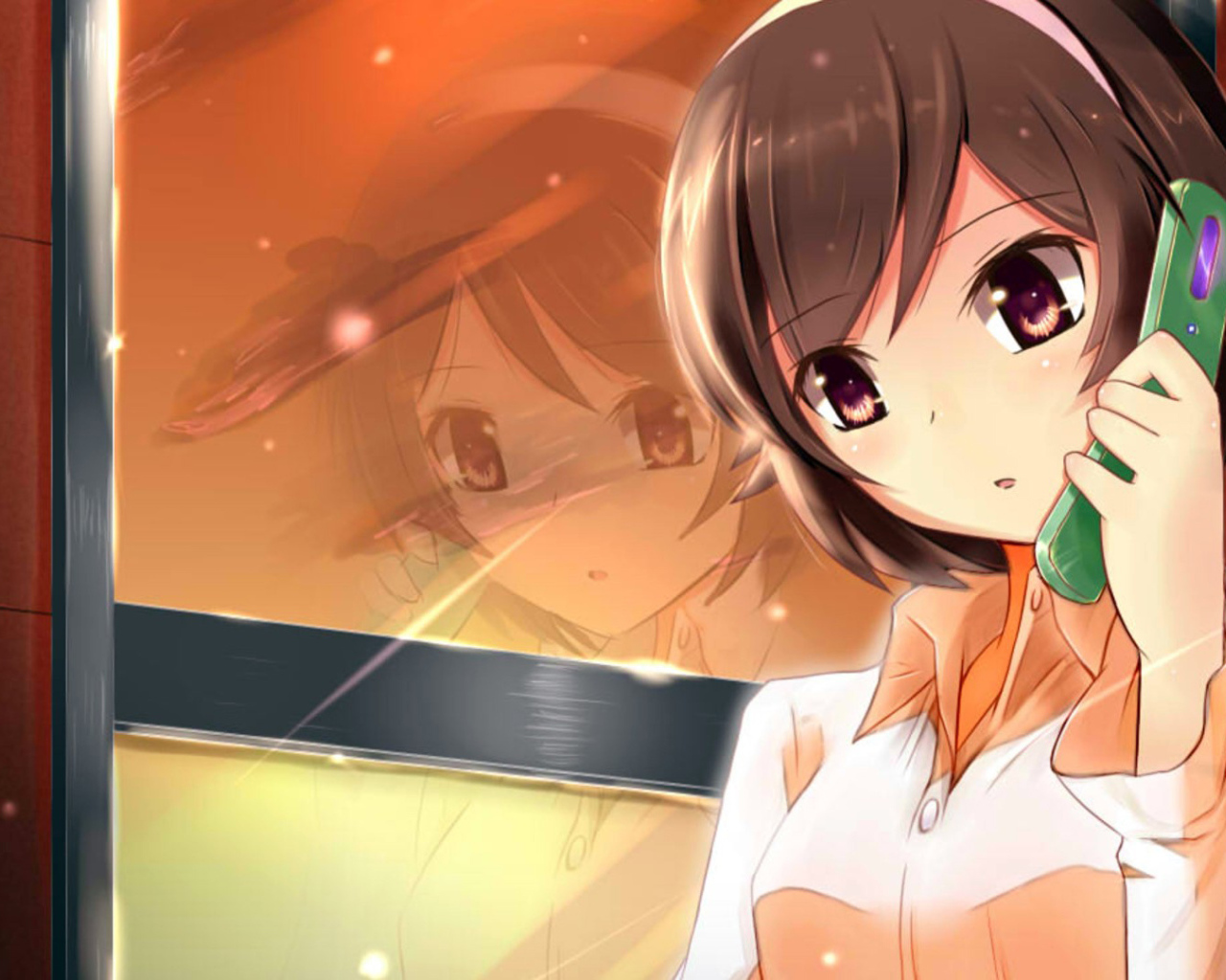 Разговор по телефону в аниме Одному лишь Богу ведомый мир