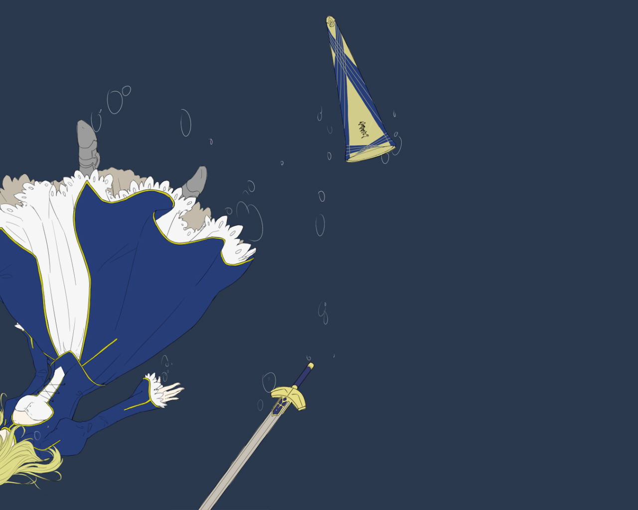 Поверженная Сайбер в аниме Ночь прибытия