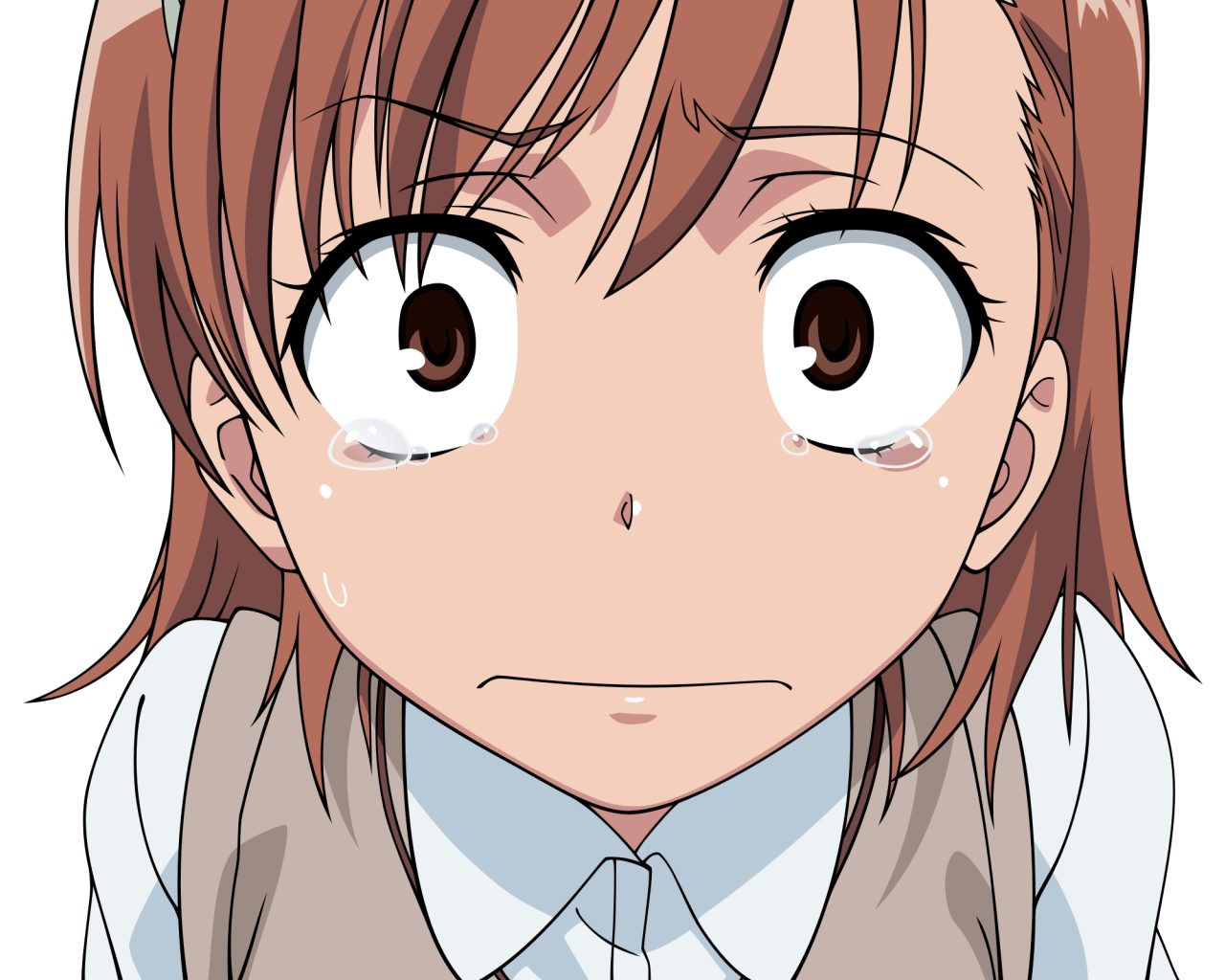 Испуганная девушка из аниме To Aru Kagaku no Railgun