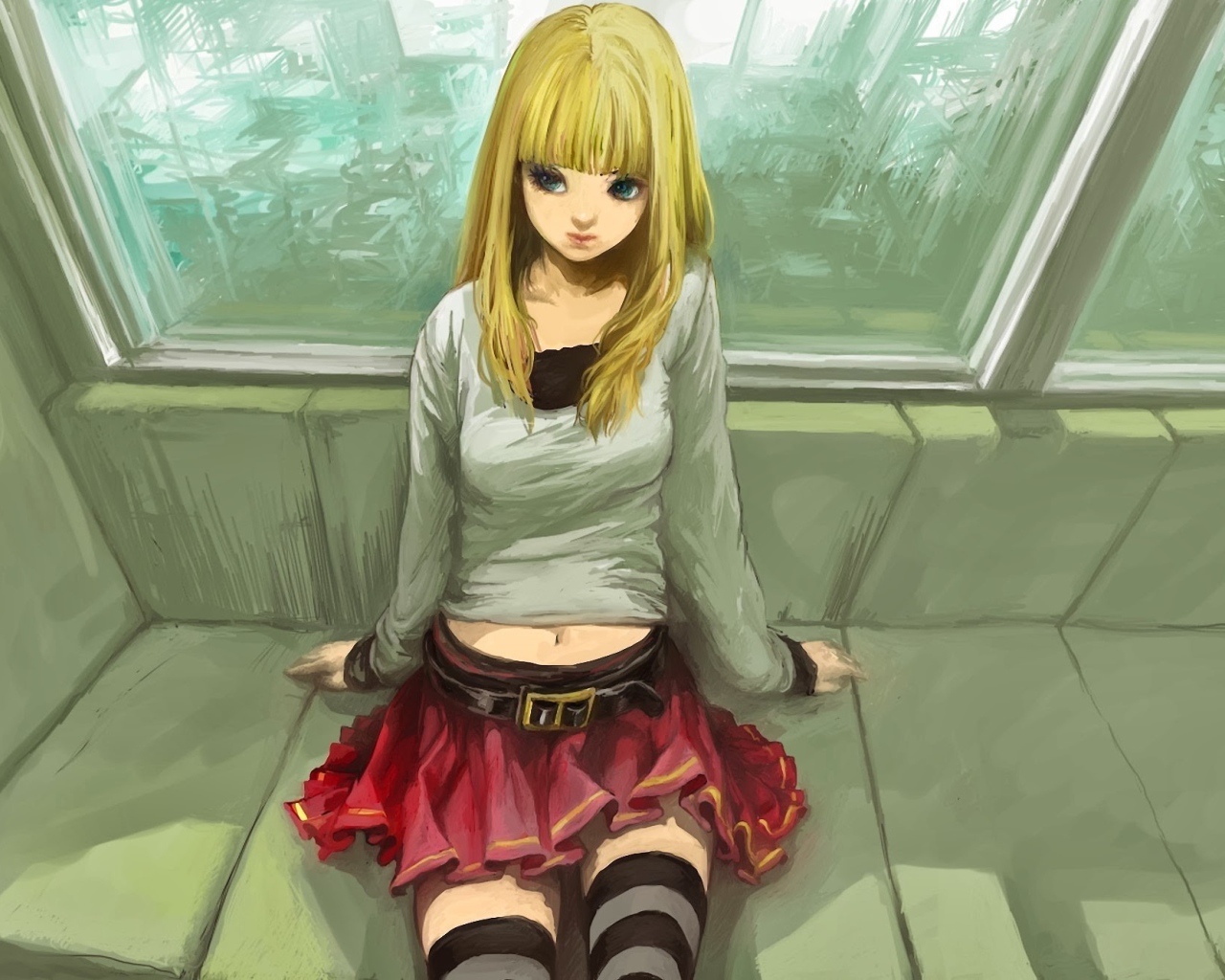 Девушка у окна в аниме Тетрадь смерти