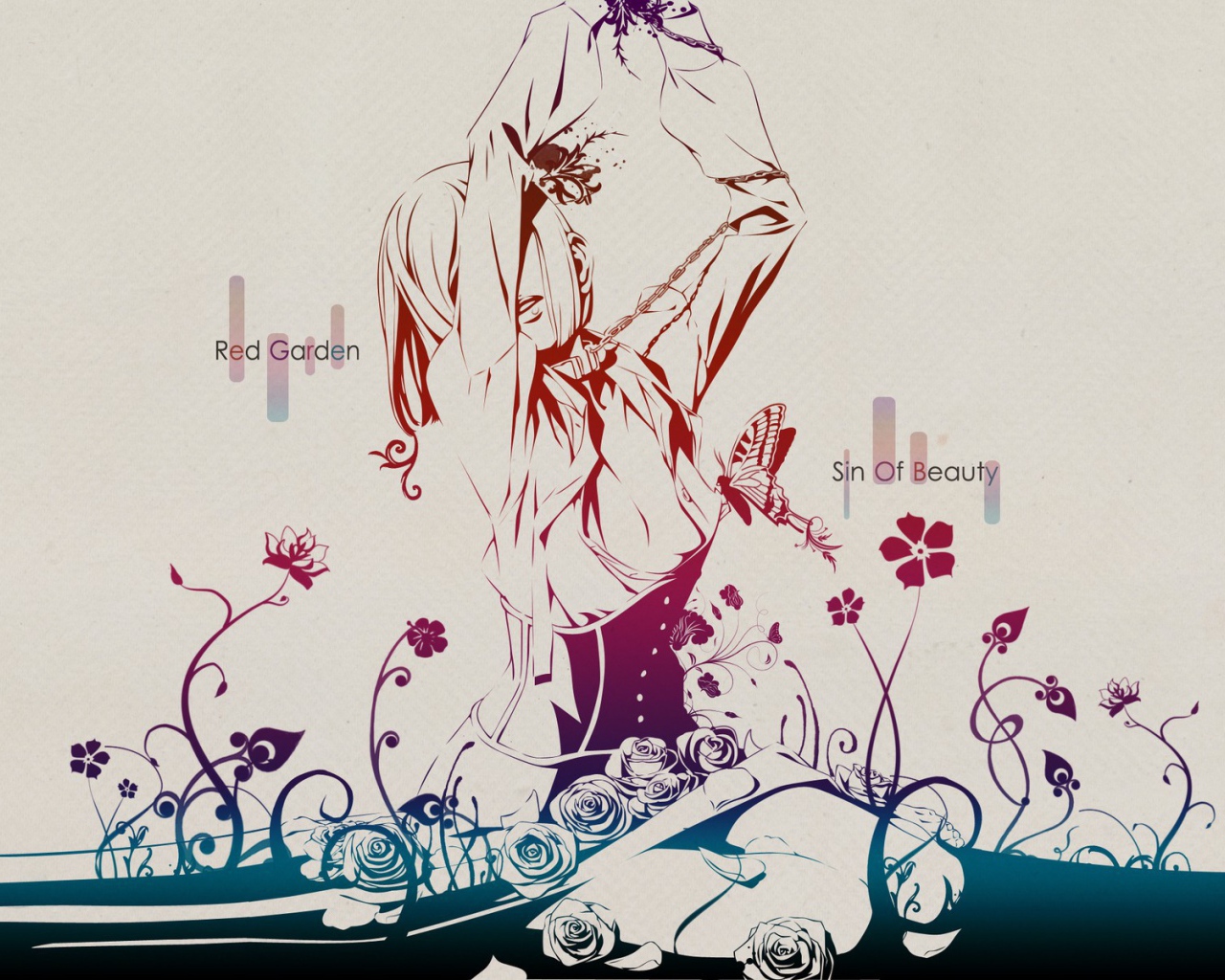 Девушка из аниме Красный сад