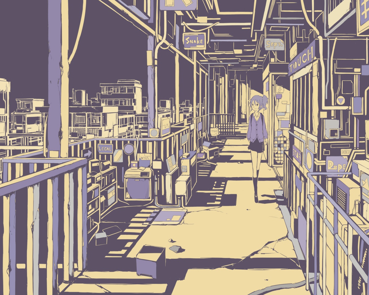 Девушка идет по террасе