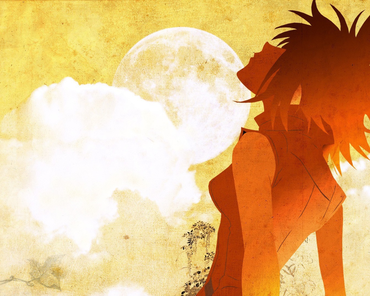 Девушка смотрит вверх в аниме 49 дней