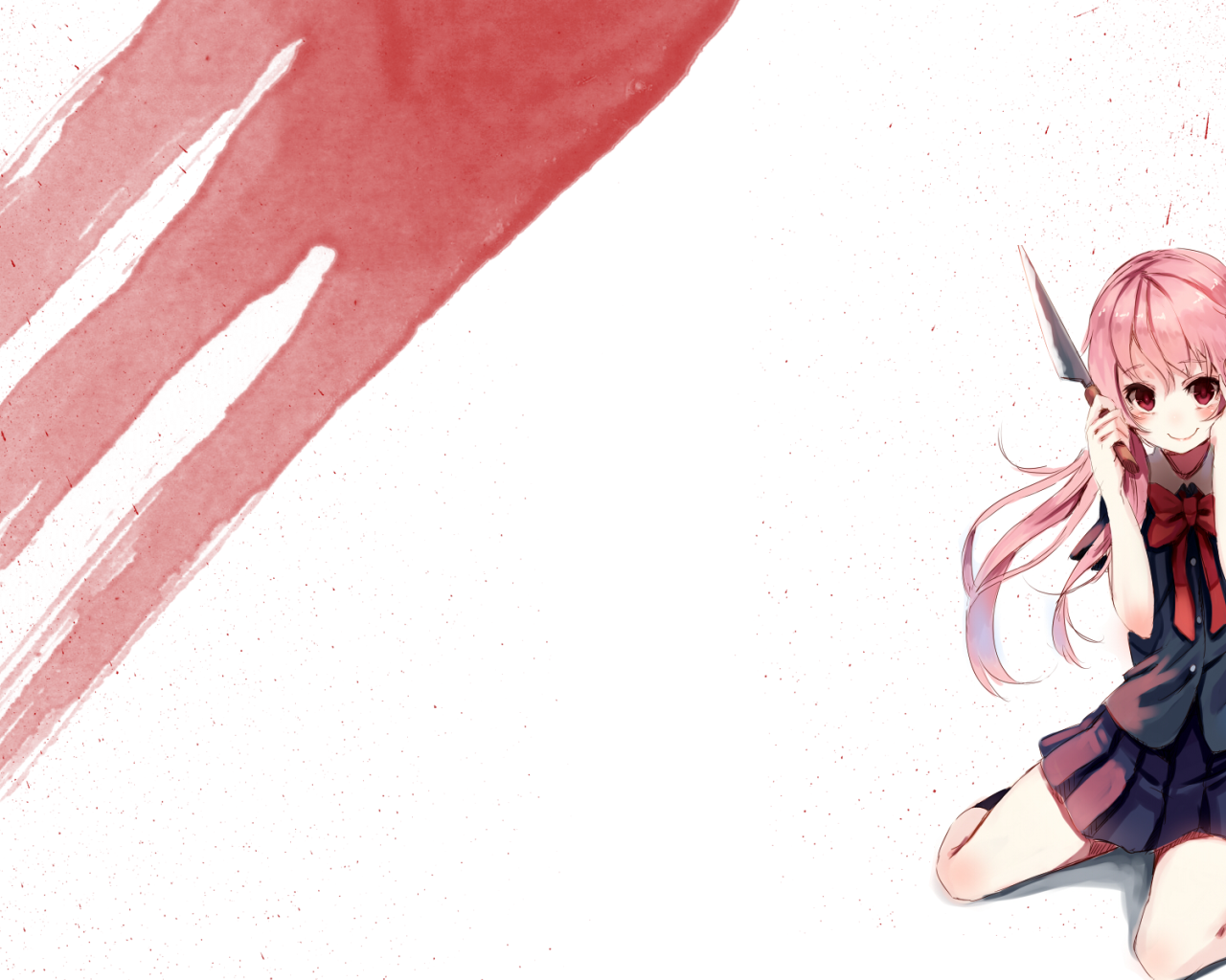 Девушка Мирая Никки с ножом, аниме