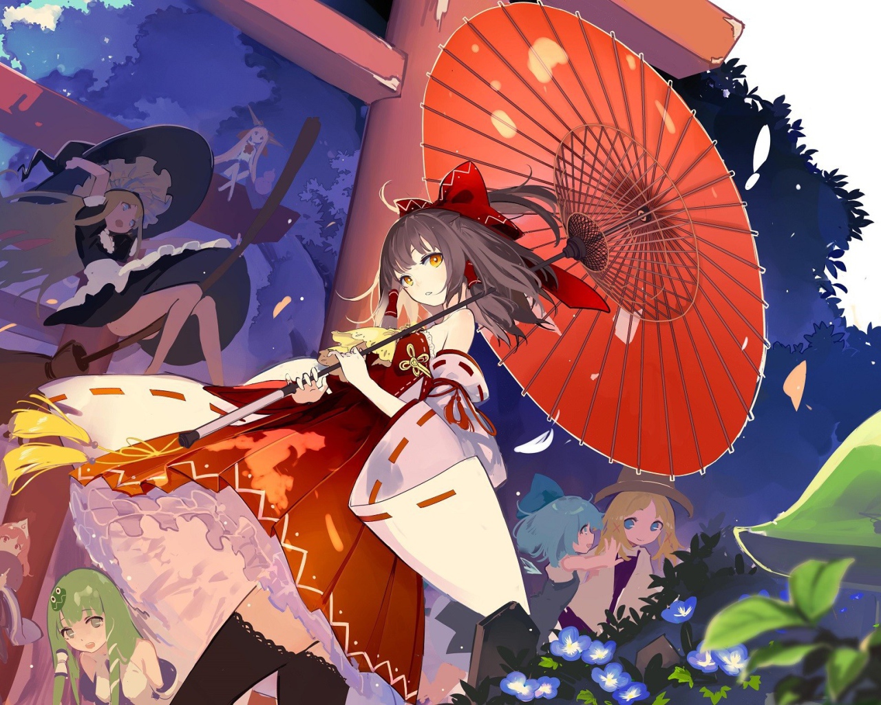 Девушка с зонтом Сувако Мория, аниме