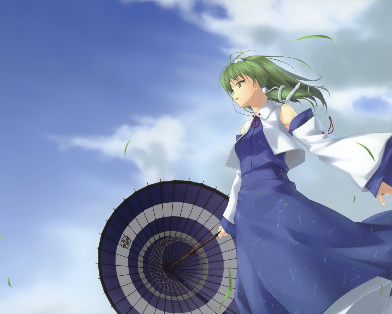 Девушка с зонтом, аниме Kochiya Sanae