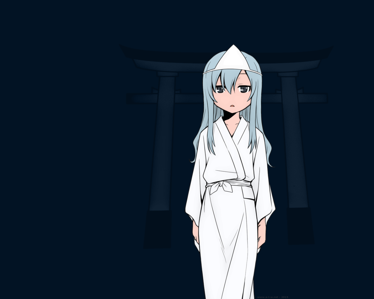 Героиня аниме с голубыми волосами