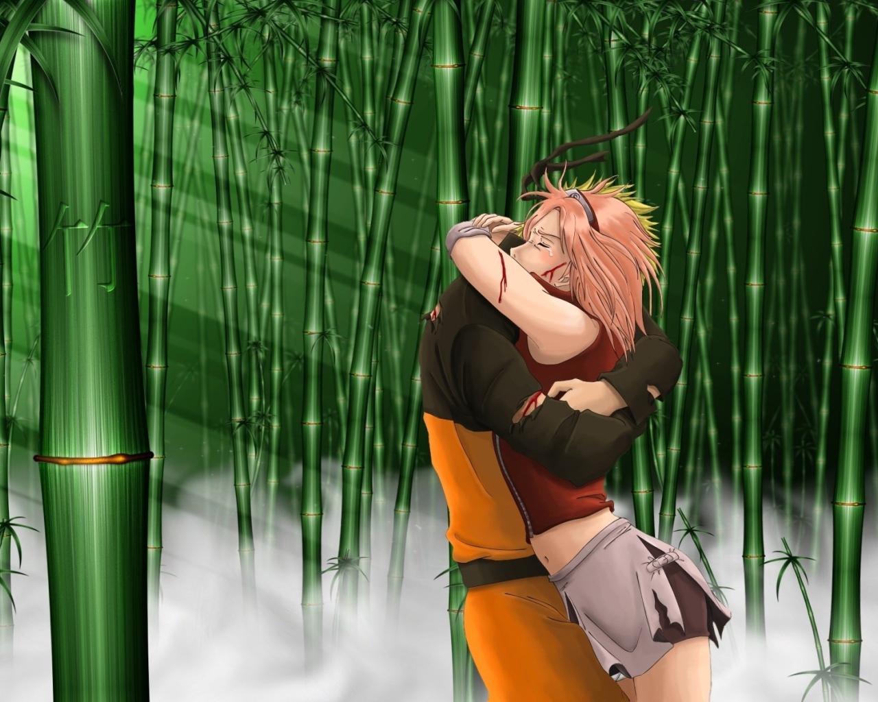 Встреча влюбленных в бамбуковом лесу, аниме