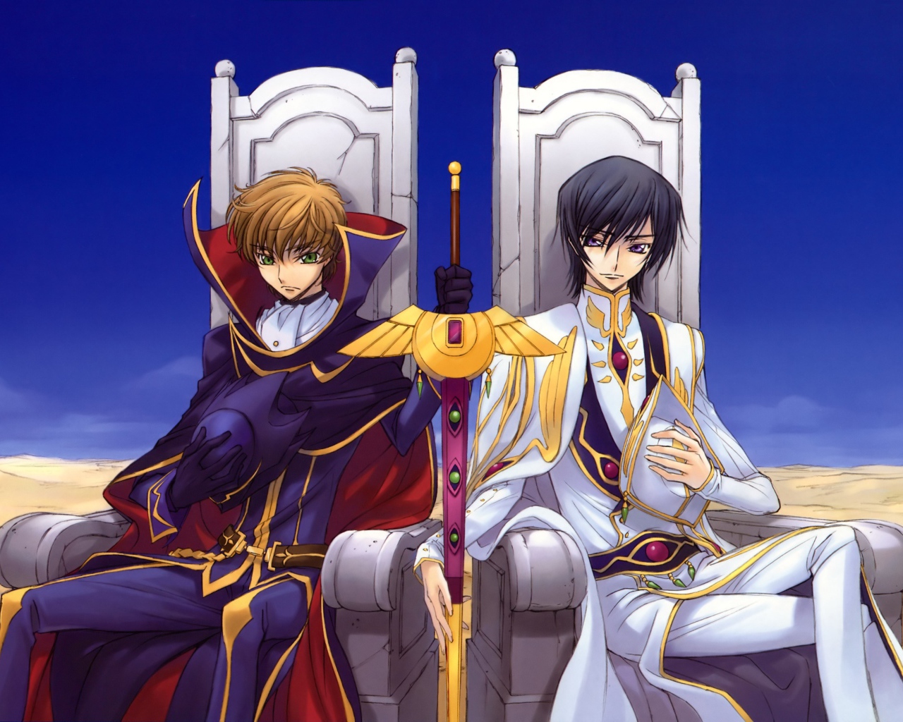 Два персонажа аниме на тронах, Код Гиас