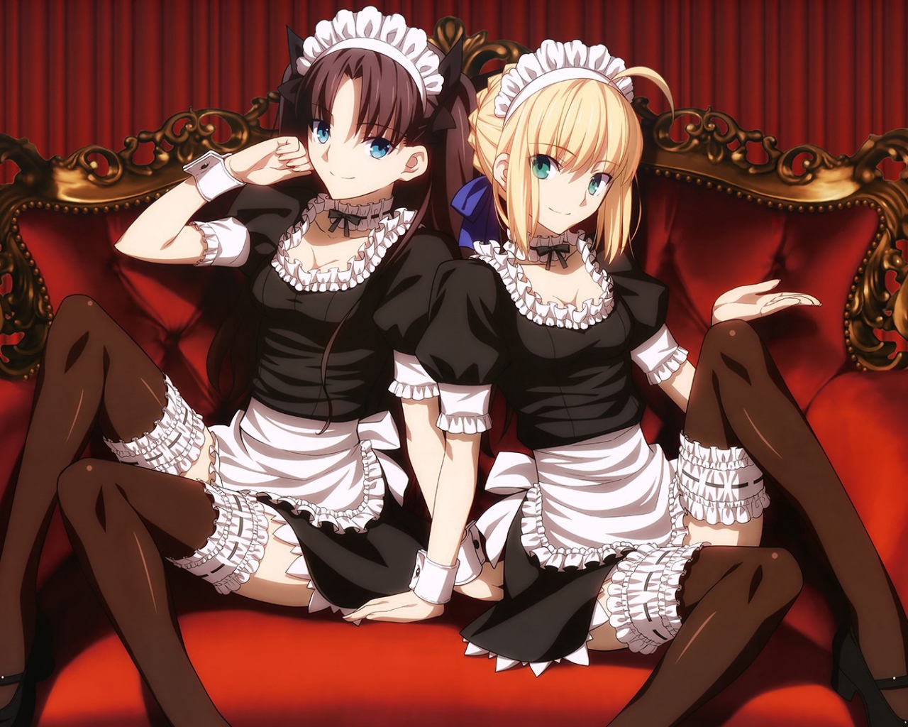 Two girls maids in anime