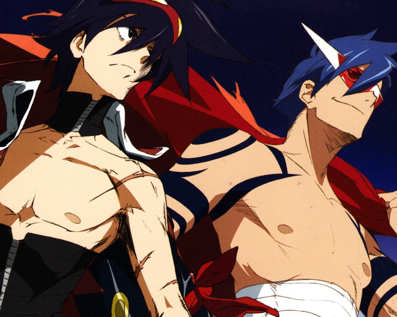 Два героя аниме Тэнгэн Топпа Гуррен-Лаганн