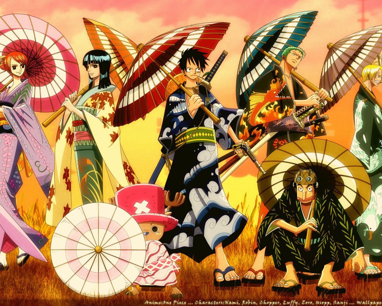 Зонтики персонажей аниме Большой куш