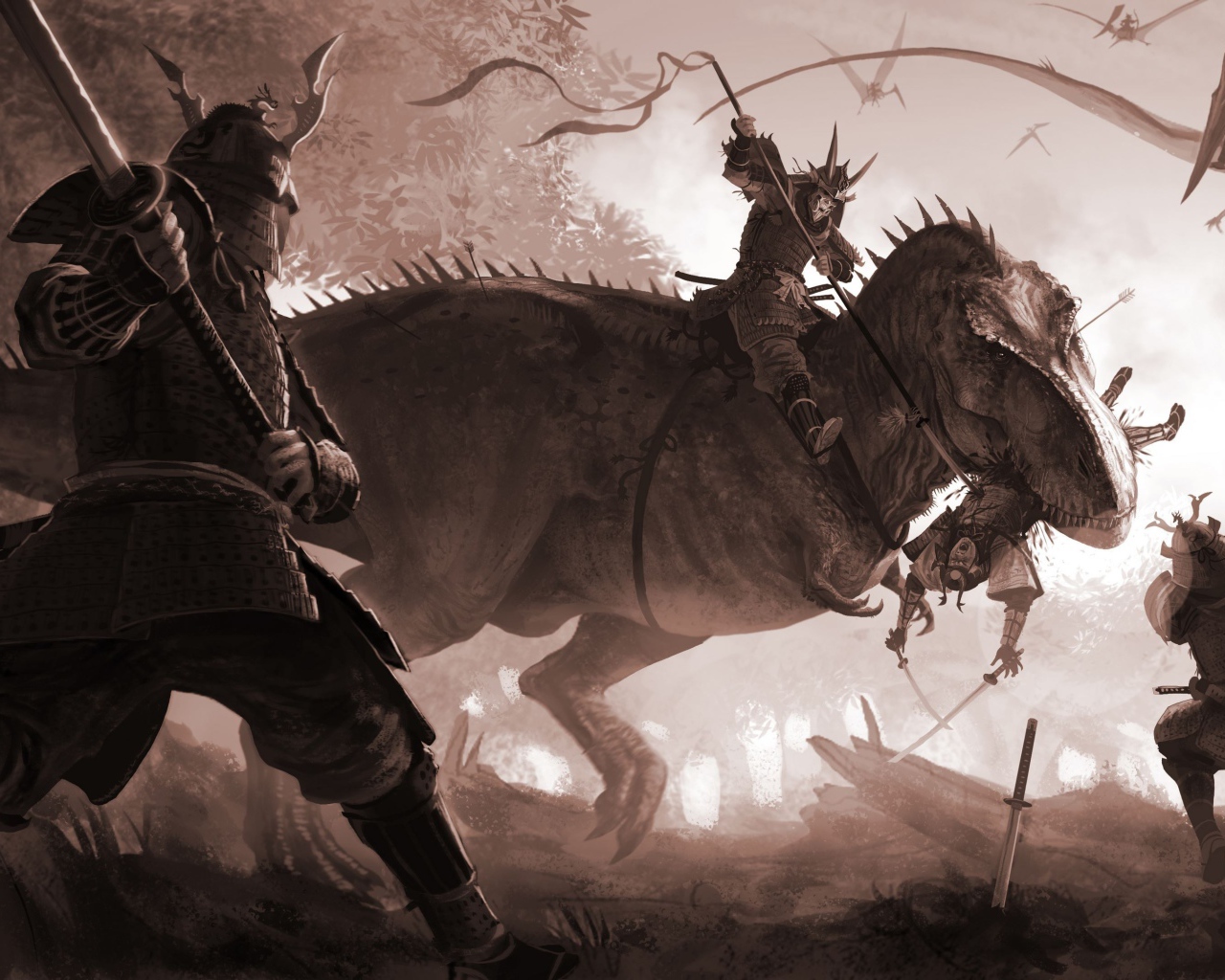 Воин на динозавре, аниме