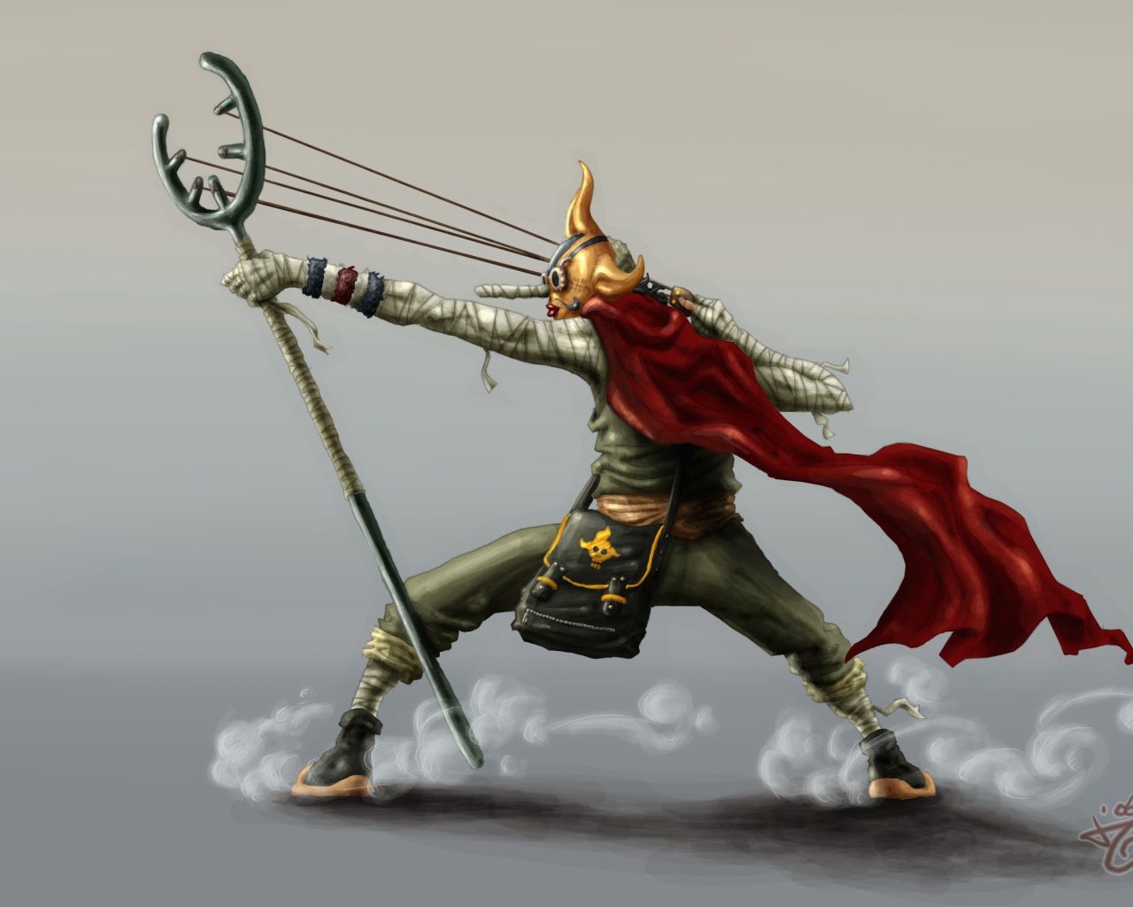 Юсуп стреляет из рогатки в аниме Большой куш