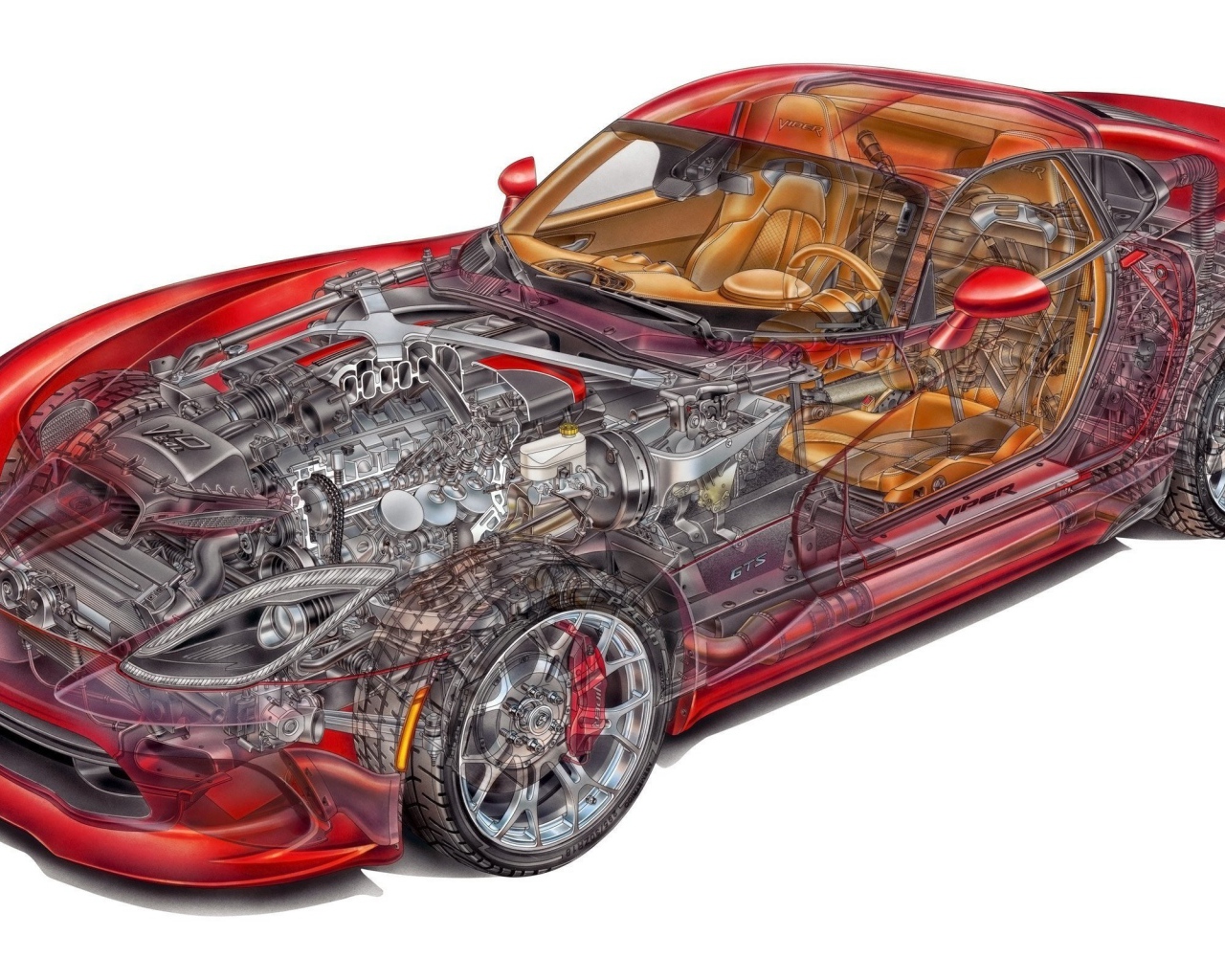 Внутреннее устройство спортивного автомобиля