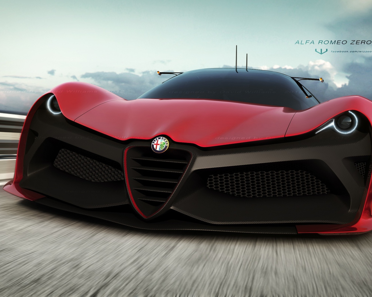 Красная Alfa Romeo Zero LM-C