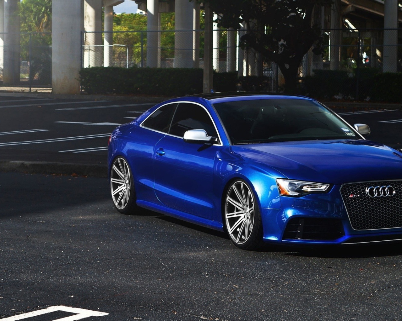 Темно синий блестящий Audi RS5