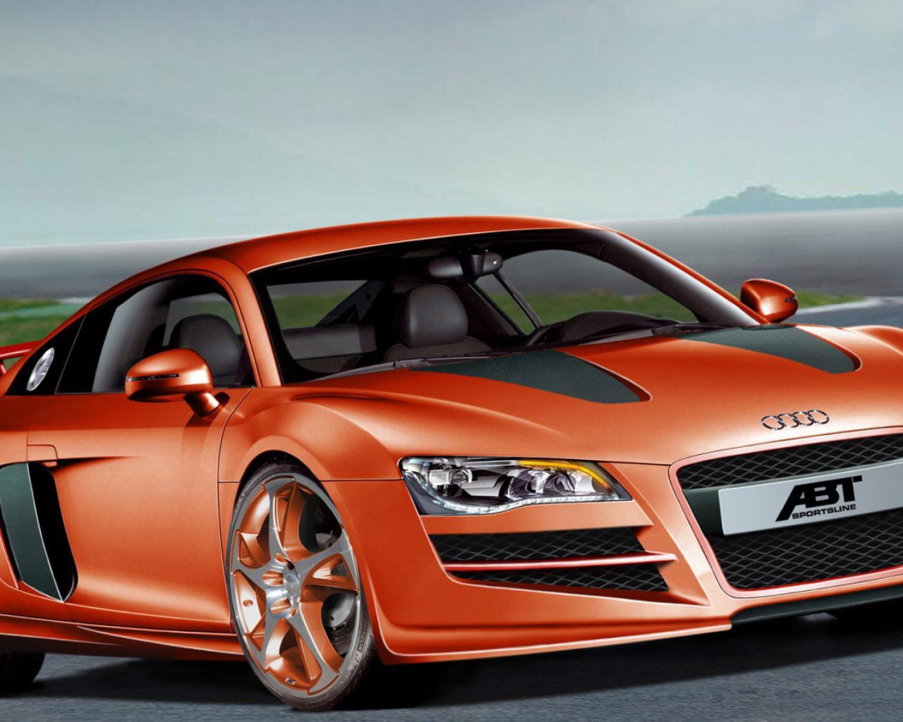 Оранжевый спортивный Audi R10