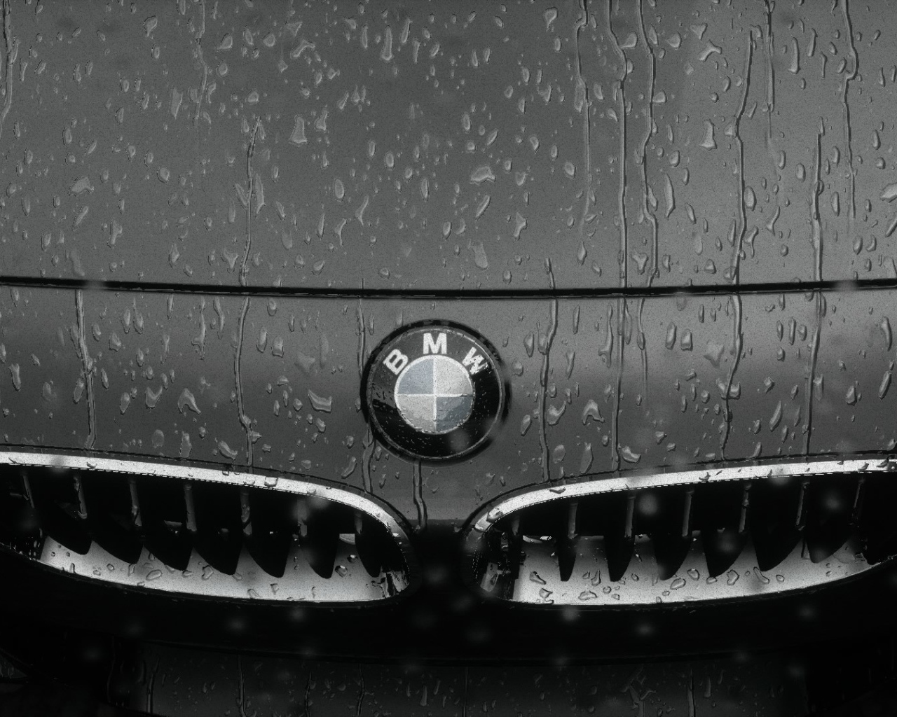 Авто БМВ под дождем