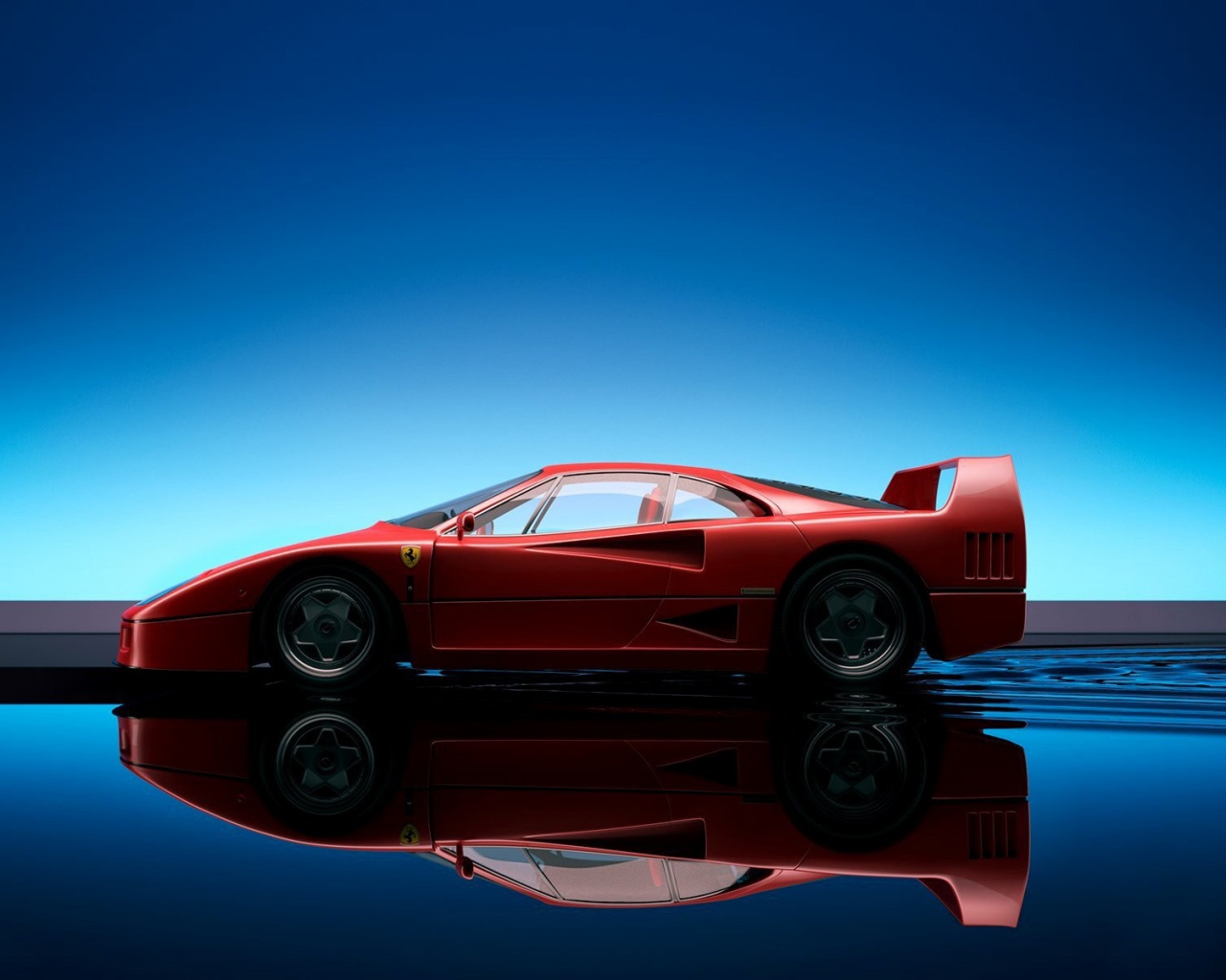 Отражение спортивного Ferrari F40