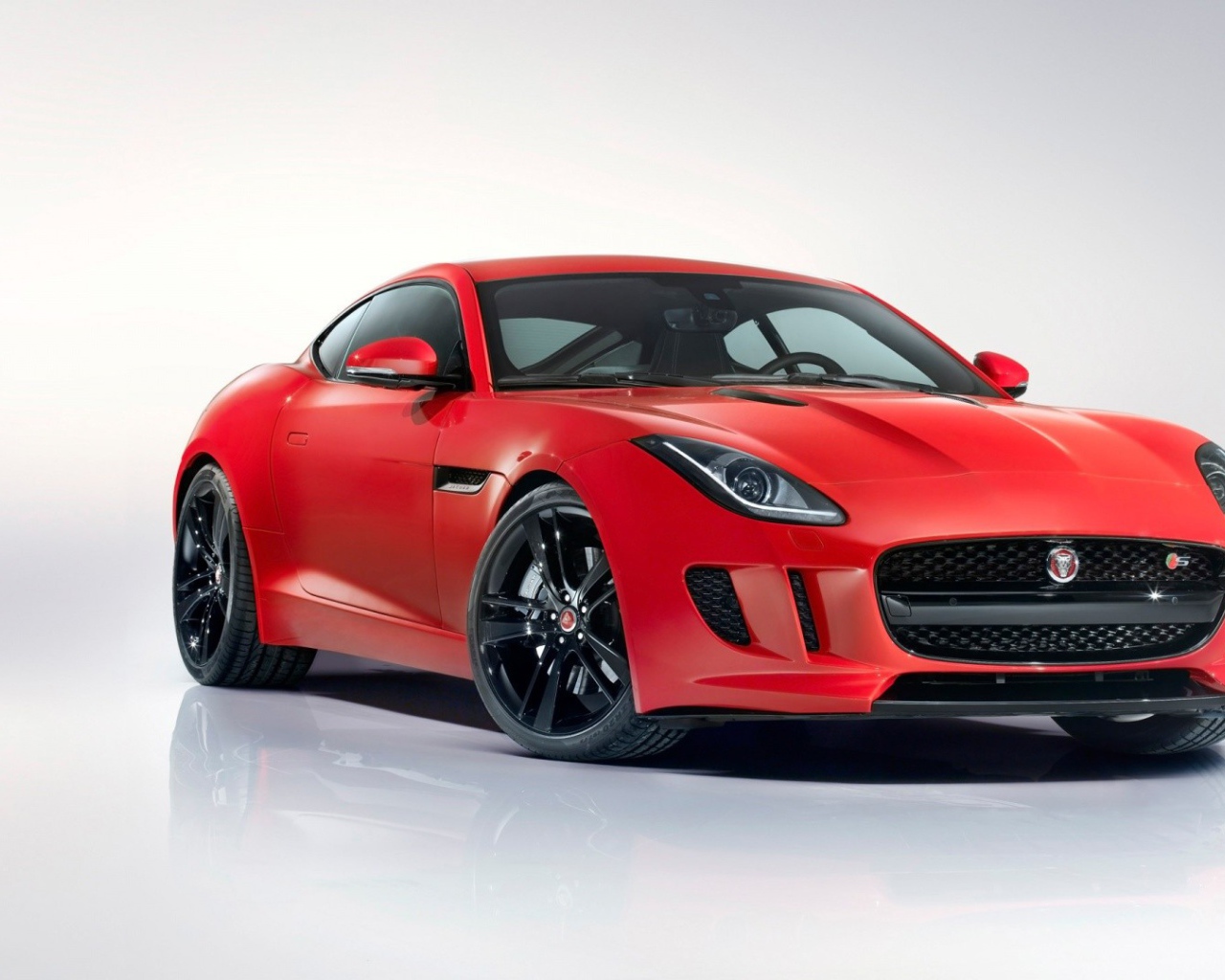 Красный Jaguar на белом фоне