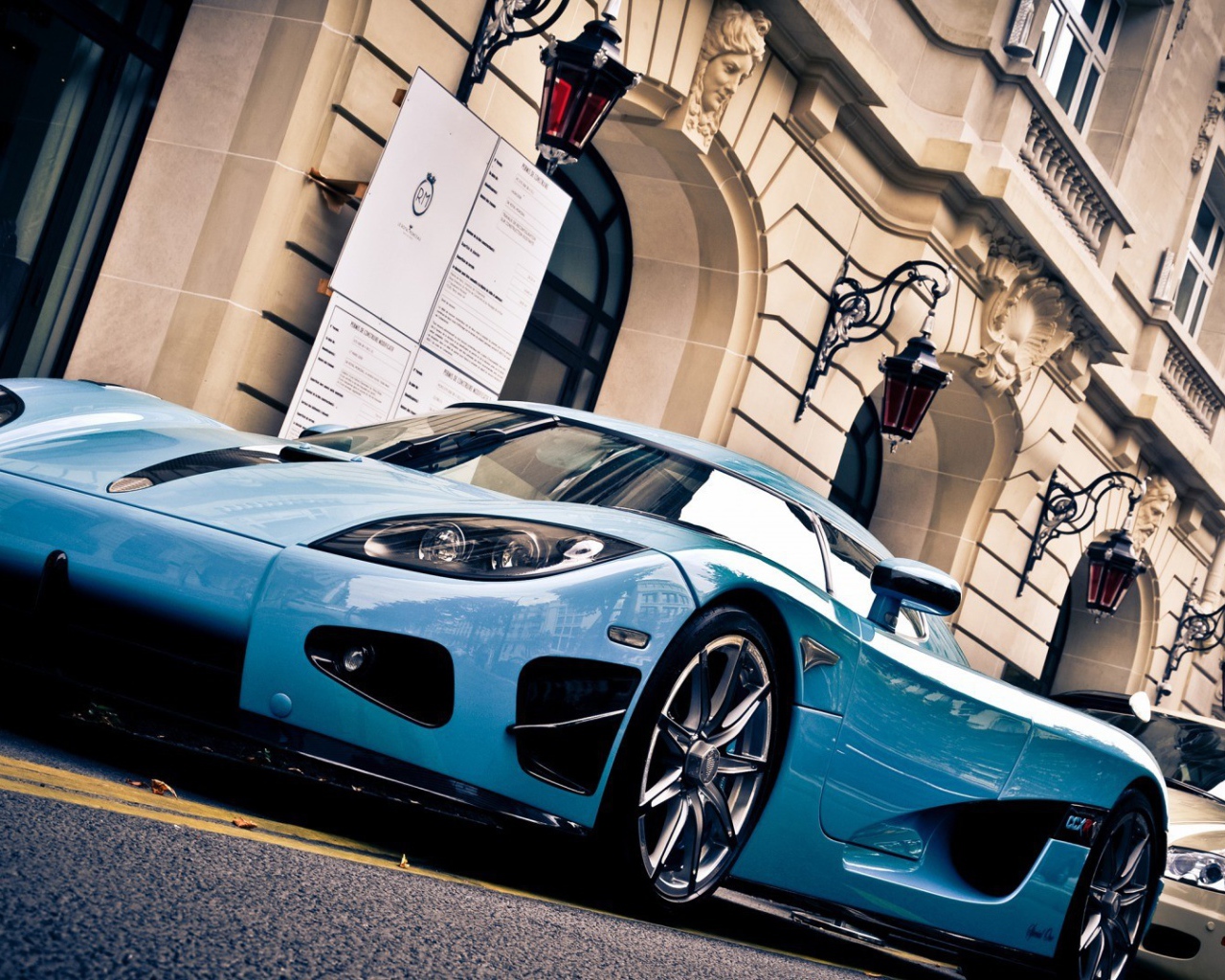 Blue sports Koenigsegg CCX